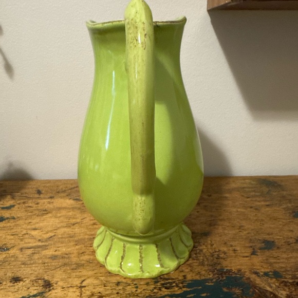 Green Ceramic Pitcher - Picture 2 of 6
